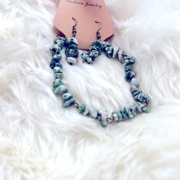 New:Soul Embellishments 2pcNatural Healing Gemstones Moss/Tree Agate Jewelry Set - Picture 3 of 16